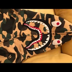 Bape 1st Camo Yellow Full Zip Shark hoodie